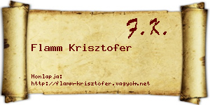 Flamm Krisztofer névjegykártya